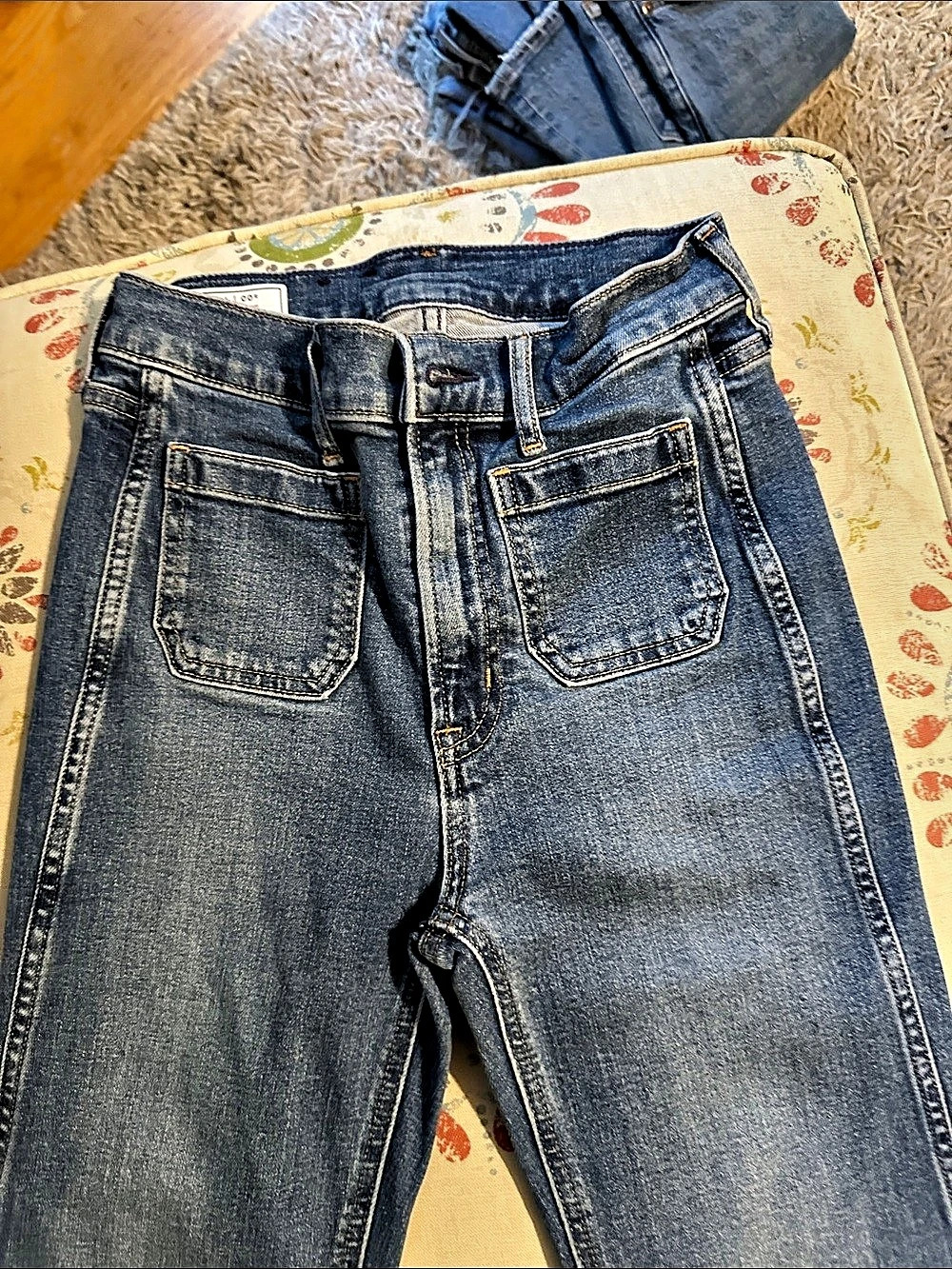 Gap High Rise '70s Flare Jeans Blue Waist 24